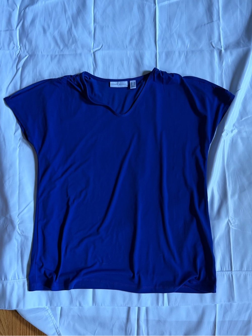 Susan Graver Liquid Knit Split-Sleeve Top small a304027